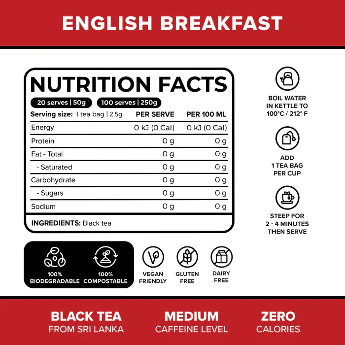 Origin Tea English Breakfast Pyramid Tea Bags Box of 100 – Yummy Direct