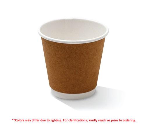 Pac Trading 8oz Double Walled Cup Kraft - 90mm Box of 500