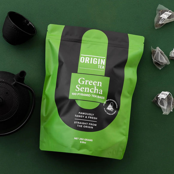 Origin Tea Green Sencha Pyramid Tea Bag Box of 100