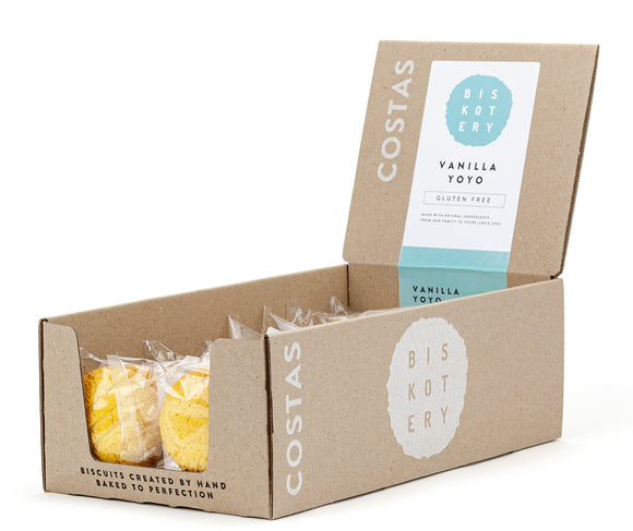 Costa's Biskotery Gluten Free & Individually Wrapped Yoyo Cookie Box of 16