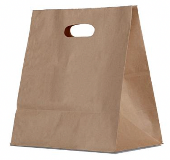 Pac Trading Brown Kraft Bag Die Cut Handle Box of 500