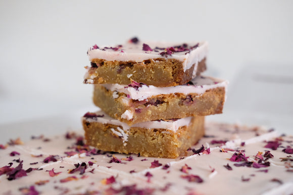 The Bake List Gluten Free Raspberry Blondie Box of 16
