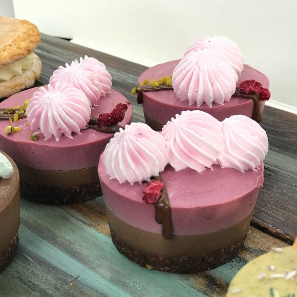 Homemade Bliss Gluten Free Vegan Raw Raspberry Silk Cake Box of 12