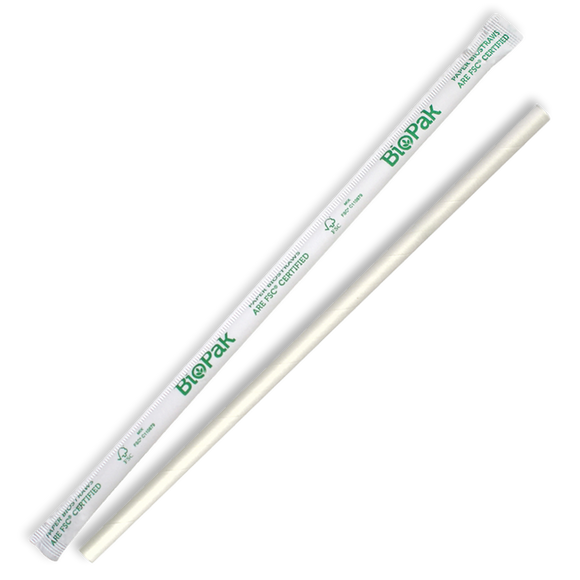 BioPak 6mm Regular White BioStraw Individually Wrapped