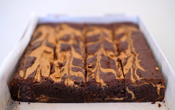 The Bake List Gluten Free Peanut Butter Swirl Choc Brownie Box of 16