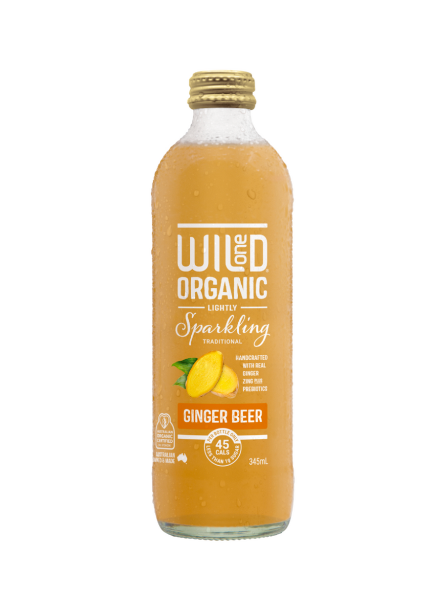 Wild One Organic Sparkling Mineral Water Ginger Beer 12x345ml Yummy
