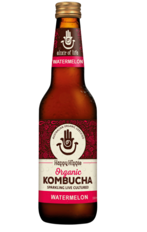 Wild One Organic Happy Hippie Kombucha Watermelon 330ml Boxes of 12