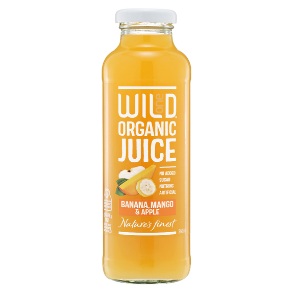 Wild One Organic Banana Mango & Apple Juice 360ml Boxes of 12