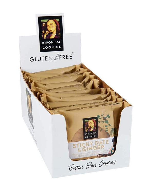 Byron Bay Gluten Free Sticky Date & Ginger Cookies Individually Wrapped Box of 12