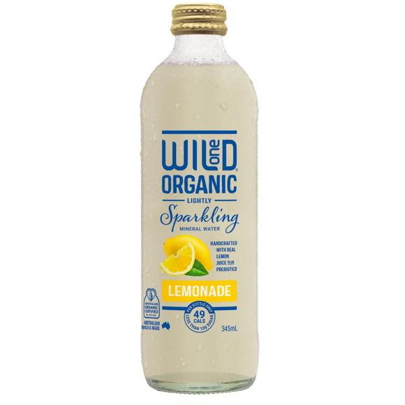 Wild One Organic Sparkling Mineral Water Lemonade 12x345ml