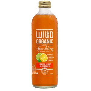 Wild One Organic Sparkling Mineral Water Lemon Lime & Bitters 345ml Boxes of 12