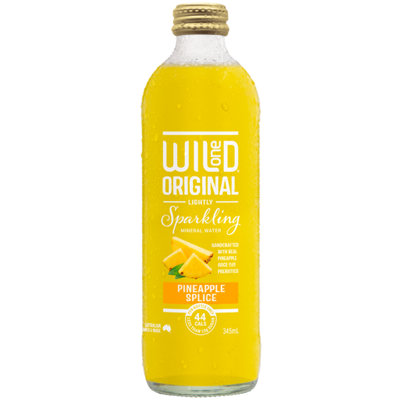 Wild One Organic Sparkling Mineral Water Pineapple Splice 345ml Boxes of 12